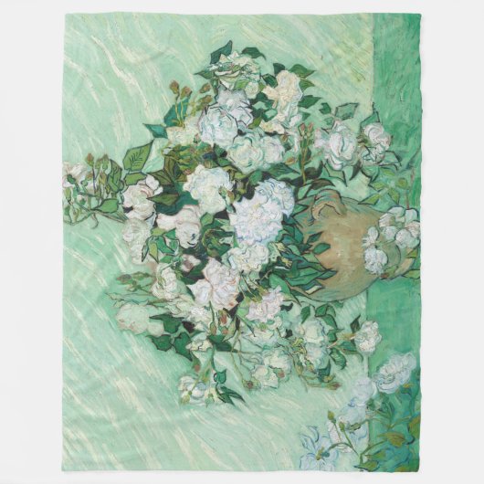 Vincent van Gogh - Rozen Fleece Deken (Voorkant)