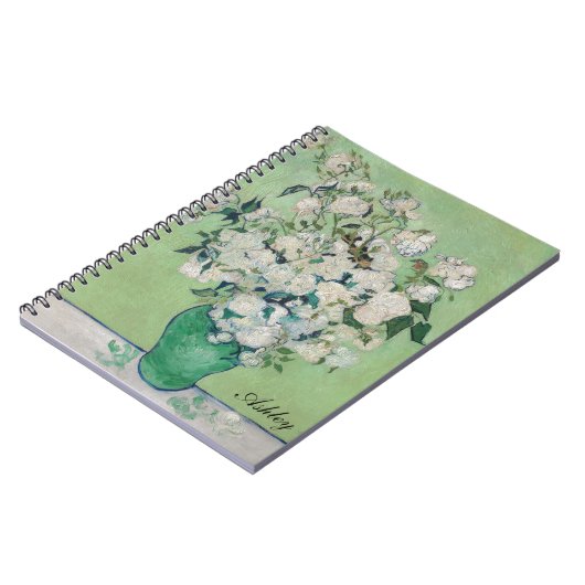 Vincent Van Gogh Rozen Impressionist Monogram Notitieboek (Linkerzijde)