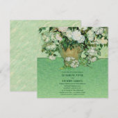 Vincent van Gogh Rozen Painting 5.25x5.25 Wedding Kaart (Voorkant / Achterkant)