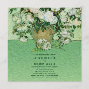 Vincent van Gogh Rozen Painting 5.25x5.25 Wedding Kaart