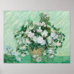 Vincent van Gogh - Rozen Poster<br><div class="desc">Rozen / Stilleven: Vase met roze rozen - Vincent van Gogh,  Oil on Canvas,  1890</div>