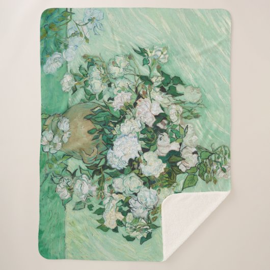 Vincent van Gogh - Rozen Sherpa Deken (Voorkant)