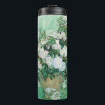 Vincent van Gogh - Rozen Thermosbeker<br><div class="desc">Rozen / Stilleven: Vase met roze rozen - Vincent van Gogh,  Oil on Canvas,  1890</div>