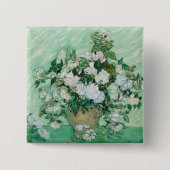 Vincent van Gogh - Rozen Vierkante Button 5,1 Cm (Voorkant)