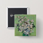 Vincent van Gogh - Rozen Vierkante Button 5,1 Cm (Voorkant /achterkant)