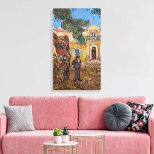 Vincent Van Gogh - Saint-Paul Asylum in Saint-Remy Canvas Afdruk (Insitu (Woonkamer))