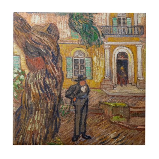 Vincent Van Gogh - Saint-Paul Asylum in Saint-Remy Tegeltje (Voorkant)
