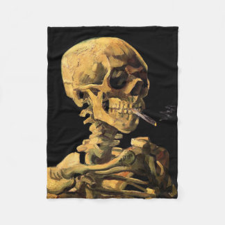 Vincent Van Gogh - Schedel met brandende sigaret Fleece Deken