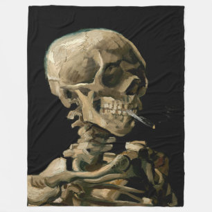 Vincent van Gogh - Schedel met brandende sigaret Fleece Deken