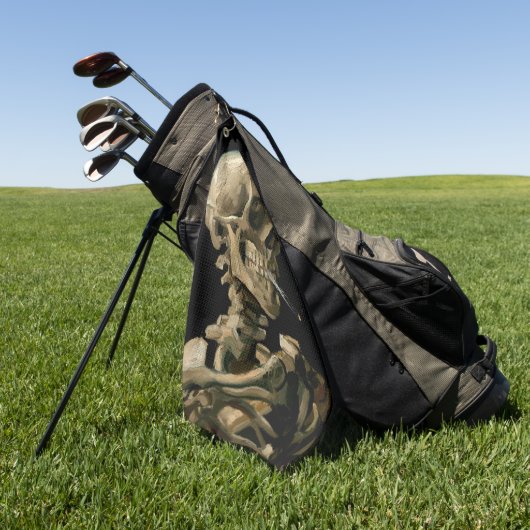 Vincent van Gogh - Schedel met brandende sigaret Golfhanddoek (Groen)