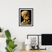 Vincent Van Gogh - schedel met brandende sigarette Poster (Thuiskantoor)