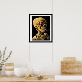 Vincent Van Gogh - schedel met brandende sigarette Poster (Keuken)