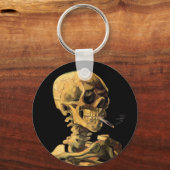 Vincent Van Gogh - schedel met brandende sigarette Sleutelhanger (Voorkant)