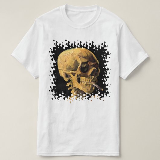 Vincent Van Gogh - schedel met brandende sigarette T-shirt (Design voorkant)
