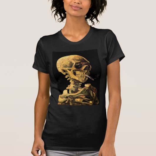 Vincent Van Gogh - schedel met brandende sigarette T-shirt (Voorkant)