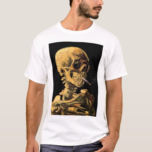 Vincent Van Gogh - schedel met brandende sigarette T-shirt (Voorkant)