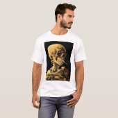 Vincent Van Gogh - schedel met brandende sigarette T-shirt (Voorkant volledig)