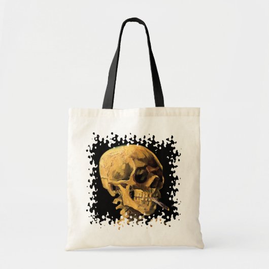 Vincent Van Gogh - schedel met brandende sigarette Tote Bag (Voorkant)
