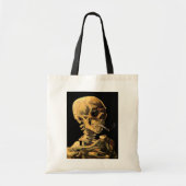 Vincent Van Gogh - schedel met brandende sigarette Tote Bag (Voorkant)