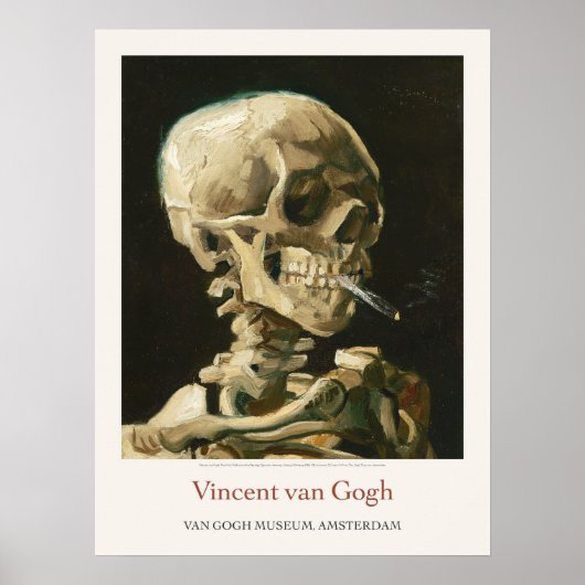 Vincent van Gogh Schedel met Sigarettenkunst Print (Voorkant)