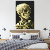 Vincent van Gogh - Schedel Rokende sigaret Canvas Afdruk (Insitu (Slaapkamer))