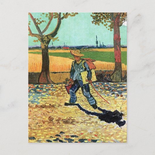 Vincent Van Gogh - schilder op weg naar zijn werk Briefkaart (Voorkant)