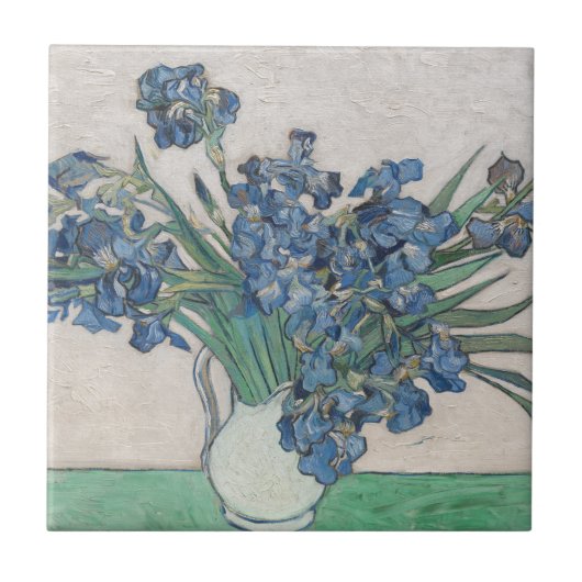  Vincent Van Gogh schilderende Irises Tegeltje (Voorkant)