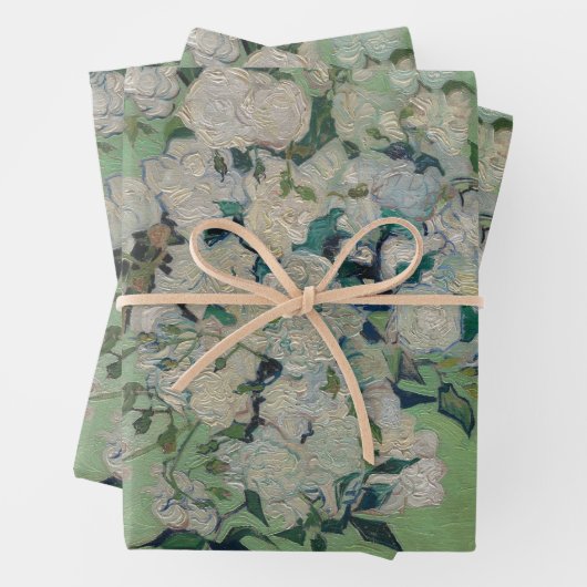  Vincent Van Gogh schilderende Rozen Inpakpapier Vel (In situ)