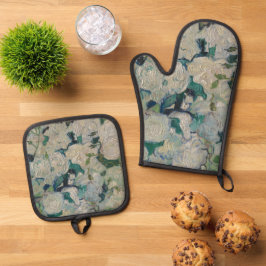  Vincent Van Gogh schilderende Rozen Ovenwant & Pannenlap Set