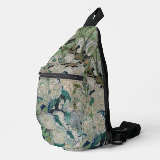 Vincent Van Gogh schilderende Rozen Sling Bag (Rechterhoek)