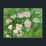 Vincent Van Gogh schilderij, stilstaande levensroz Briefkaart<br><div class="desc">Vincent Van Gogh beroemd schilderij,  stilstaande levensroze rozen.</div>