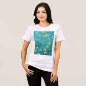 Vincent Van Gogh schildert Amandelbloesem Tri-Blend Shirt (Voorkant volledig)