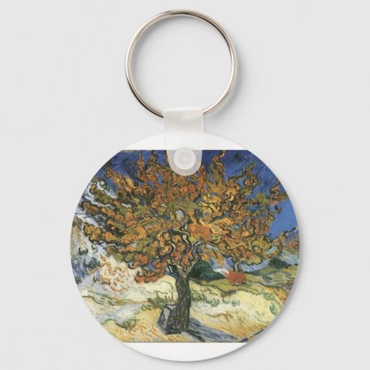Vincent Van Gogh schildert: Van Gogh Mulberry Tree Sleutelhanger (Voorkant)