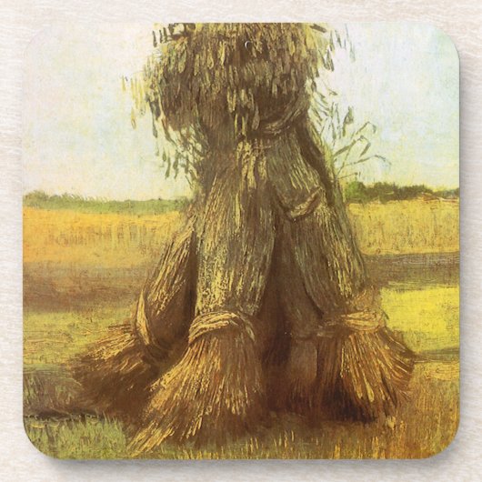 Vincent van Gogh - Schoven Tarwe Bier Onderzetter (Voorkant)