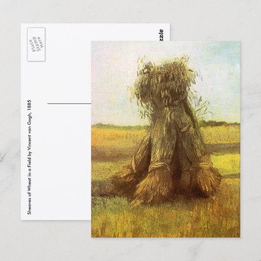 Vincent van Gogh - Schoven Tarwe Briefkaart (Voorkant / Achterkant)