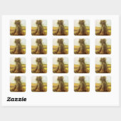 Vincent van Gogh - Schoven Tarwe Vierkante Sticker (Vel)