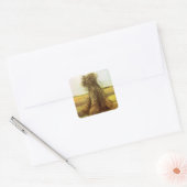 Vincent van Gogh - Schoven Tarwe Vierkante Sticker (Envelop)