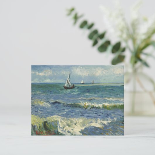 Vincent van Gogh - Seascape bij Les Saintes Briefkaart (Staand voorkant)