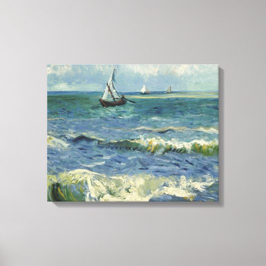 Vincent van Gogh - Seascape bij Les Saintes Canvas Afdruk (Voorkant)