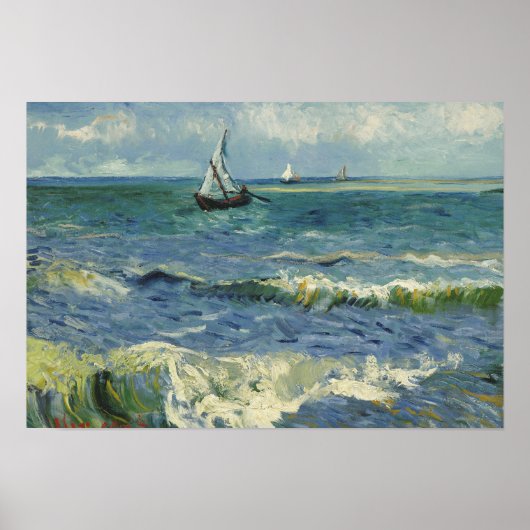 Vincent van Gogh - Seascape bij Les Saintes Poster (Voorkant)