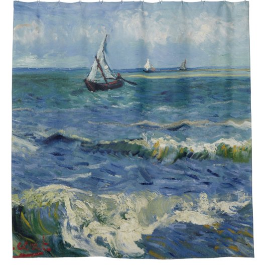 Vincent Van Gogh - Seascape in Saintes-Maries Douchegordijn (Voorkant)
