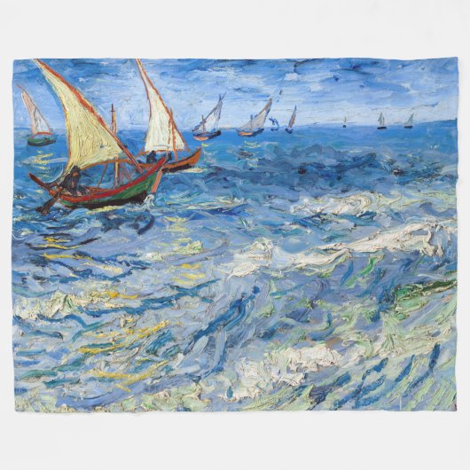 Vincent van Gogh - Seascape in Saintes-Maries Fleece Deken (Voorkant (Horizontaal))