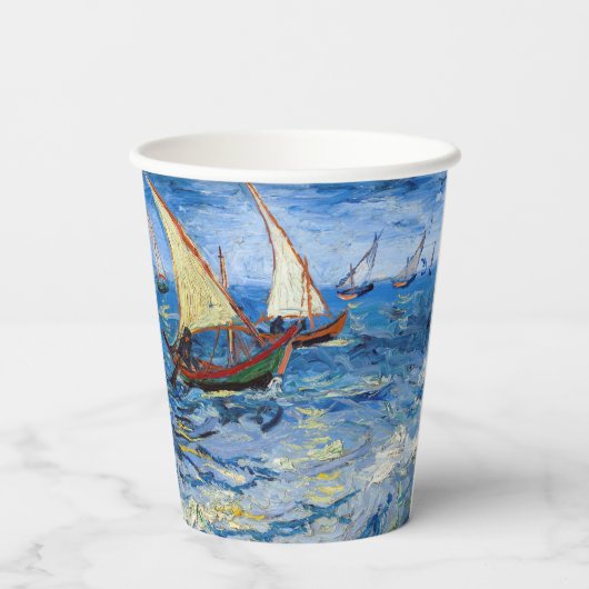 Vincent van Gogh - Seascape in Saintes-Maries Papieren Bekers (Achterkant)