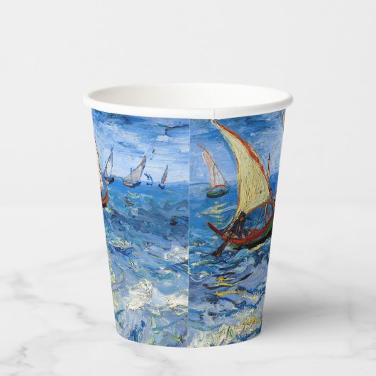 Vincent van Gogh - Seascape in Saintes-Maries Papieren Bekers (Rechts)