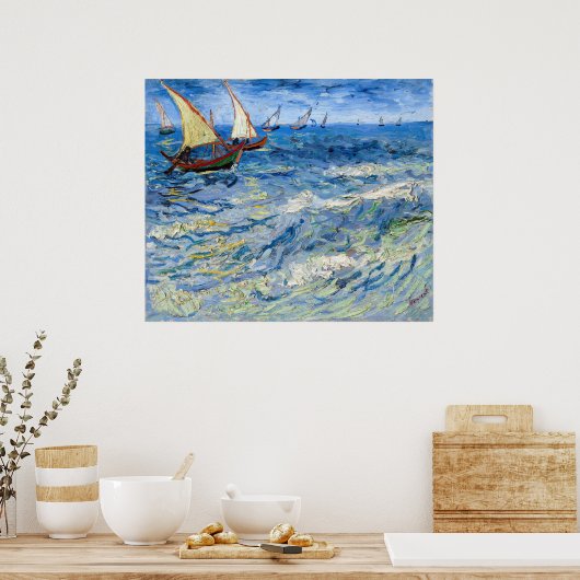 Vincent van Gogh - Seascape in Saintes-Maries Poster (Keuken)