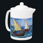 Vincent van Gogh - Seascape in Saintes-Maries Theepot<br><div class="desc">Seascape bij Saintes-Maries - Vincent van Gogh,  Oil on Canvas,  1888</div>