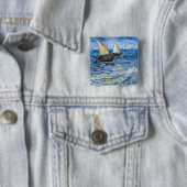 Vincent van Gogh - Seascape in Saintes-Maries Vierkante Button 5,1 Cm (In situ)