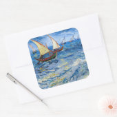Vincent van Gogh - Seascape in Saintes-Maries Vierkante Sticker (Envelop)