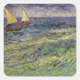 Vincent van Gogh   Seascape in Saintes-Maries Vierkante Sticker