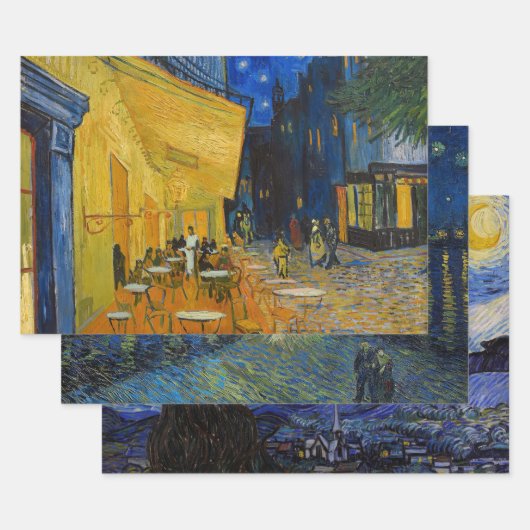 Vincent Van Gogh - Selectie Nacht Meesterwerken Inpakpapier Vel (Set)